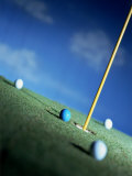 Golf Green  Balls and Flag Marker of Hole