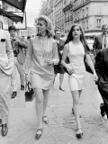 Lauren Bacall with Her Daughter in Paris  Walking on the Streets  July 1968