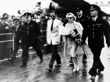 Marilyn Monroe Arriving at London Airport with Husband Arthur Miller  1956