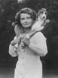 Mrs Tudor-Williams with One of Her Basenjis Kwango of the Congo