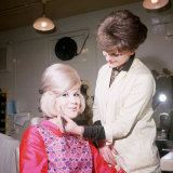 Singer Dusty Springfield Being Made up by Hilary Bates for Thank Your Lucky Stars