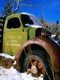 Side of Old Truck in Snow  USA