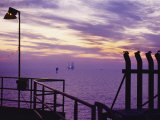 A View Toward Another Platform from an Oil and Gas Drilling Platform