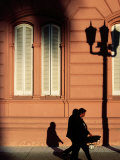 Pedestrian and Shadows Outside Casa Rosada  Plaza De Mayo  Buenos Aires  Argentina