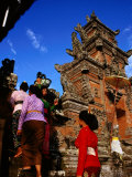Women Bearing Offerings at Tagtag Temple  Denpasar  Indonesia