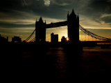 Tower Bridge and River Thames London at Dusk  1996