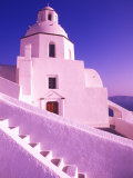 White Dome of Greek Church  Santorini  Greece