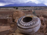 An Ancient Pottery Seed Jar  with Sleeping Ute Mountain in the Distance