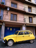 Yellow Citroen Parked Outside Apartments  Calatayud  Spain