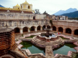 Courtyard with Fountain  La Merced Church  Antigua  Guatemala