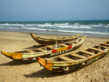Traditional Fishing Boats on Kokrobite Beach  Greater Accra Region  Gulf of Guinea  Ghana