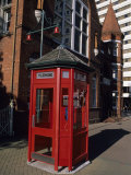 A Red Phone Booth and Victorian Architecture