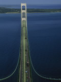 Lakes Michigan and Huron Meet  Mackinac Bridge  St Ignace  Michigan