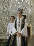 Portrait of Queen Farah Pahlavi Dressed in a Ceremonial Attire  Gulistan Palace  Tehran  Iran