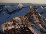 Sunset Light Glows on the North Face of the Monch Mountain  Bernese Alps  Switzerland