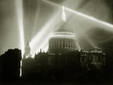 St Paul's Cathedral Floodlit During VE Day Celebrations