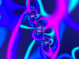 Abstract Pink  Turquoise and Blue Patterns on Navy Background