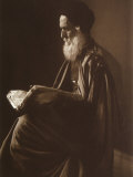 Elderly Tunisian Man Reading a Book