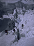 Climbers Crossing Ladder on Everest  Nepal