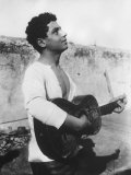 Portrait of a Young Sicilian Man Playing the Guitar