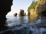 The Tide Flows Past Rock Formations in Rocks Provincial Park  Bay of Fundy  New Brunswick  Canada