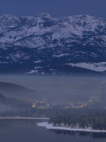 Donner Lake and Haze from Wood Smoke over Truckee  California