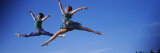 Two Ballet Dancers in Mid-air  Washington State  USA