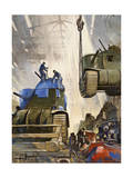 Tanks Roll Out of an American Assembly Line During World War Ii