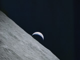 Photograph of the Earth Taken by Apollo 17 Above the Moon Landscape