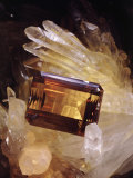 Citrine Resting on a Crystal