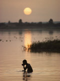 Person Bathing in the Niger River