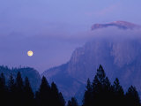 The Moon Rises over Half Dome in Yosemite National Park