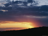 A View of a Sunset over Bighorn National Forest