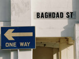 One-Way Sign and Street Sign in the Arab Street Quarter