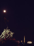 Night View of the Iwo Jima Monument under a Full Moon