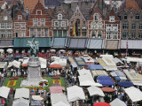 Elevated View of the Market Square in Bruges
