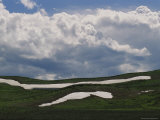 Clouds Fill the Sky over June Snowbanks in Hayden Valley