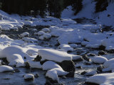 Snow Covers Rocks Lying in Soda Butte Creek