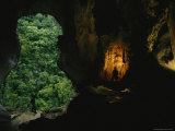 Two Men Explore a Fluvial Cave in a Mogote