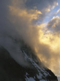 Clouds Obscure Mount Oberlin Along the Logan Pass