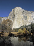 El Capitan Rises Above Fall Foliage and the Merced River