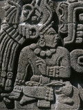 A Detail of a Richly Carved Stone Pre-Columbian Relief