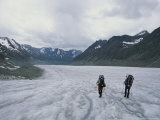 Hikers Cross an Alaska Glacier