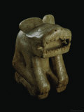 A Marble Monster  Part Tiger  Part Human  Bares its Teeth