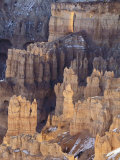Rock Formations at Bryce Canyon with a Light Dusting of Snow