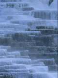 A Twilight View of Mammoth Hot Springs with Travertine Deposits