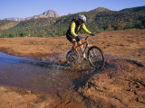 Cyclist Going Through Puddle  Arizona