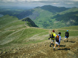 Hikers on a Trail High Atop Mount Snowdon