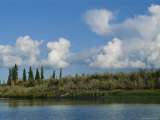 White Clouds Form Above the Mackenzie River Delta