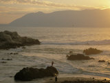 Fishermen Cast Their Lines into the Surf Near Antofagasta  Chile